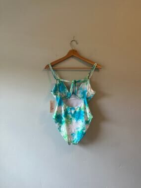 NWT Beach Joy Blue and Green Tye Dye One Piece Swimsuit